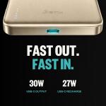 Baterie externa BMX SolidSafe Air, 10000mAh, Compatibila MagSafe, Incarcare Wireless 25W, USB-C, Gold 15 - lerato.ro