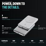 Baterie externa BMX SolidSafe Air Titanium, 10000mAh, Compatibila MagSafe, Incarcare Wireless 25W, USB-C, Silver 19 - lerato.ro