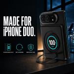 Baterie externa BMX SolidSafe Duo, 5000mAh, Compatibila MagSafe, Incarcare Wireless 15W, Suport rotativ 360 grade, USB-C, Negru 27 - lerato.ro