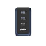 Incarcator retea BMX GaNsta Pixel Display Charger, 1x USB-A, 3x USB-C, 100W, Albastru 3 - lerato.ro
