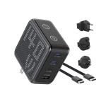 Incarcator retea BMX GaNsta Pixel Display Charger, 1x USB-A, 3x USB-C, 140W, Gri 2 - lerato.ro