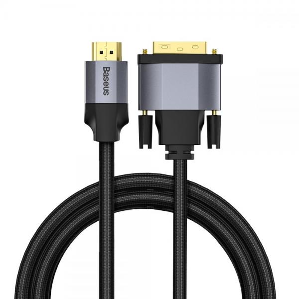 Cablu video Baseus 4K HDMI - DVI 2m Gri inchis 1 - lerato.ro