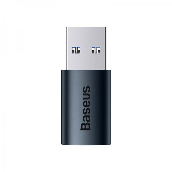 Adaptor Baseus Mini OTG Ingenuity, USB 3.1 la USB-C, 10 Gbps, Albastru