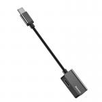Adaptor Baseus L40, tata USB-C la mama USB-C si jack 3.5 mm, 1A, 12 cm, Negru