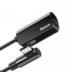 Adaptor Baseus L45, tata USB-C la mama USB-C si jack 3.5 mm, 1.5A, 12 cm, Negru