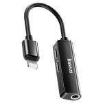 Adaptor Baseus L52, 3 in 1, tata Lightning la 2x mama Lightning si jack 3.5 mm, 2A, Negru 2 - lerato.ro