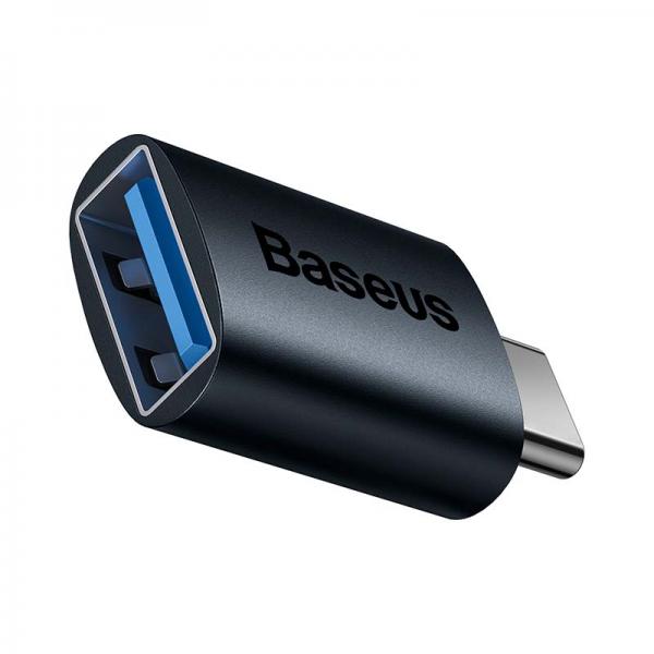 Adaptor USB-C la USB Baseus OTG Ingenuity, 10 Gbps, Albastru 1 - lerato.ro
