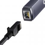 Adaptor de retea extern Baseus Lite Series, USB la RJ45, Viteza de pana la 100 Mbps, Gri