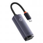 Adaptor de retea extern Baseus Lite Series, USB-C la RJ45, Viteza de pana la 1000 Mbps, Gri 3 - lerato.ro