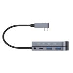 Adaptor HUB aluminiu 6-in-1 Baseus USB Type-C - 1x USB Type-C, 2x USB 3.0, 1x HDMI 4K, 1x microSD, 1x Mini Jack 3.5mm 3 - lerato.ro