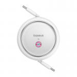 Cablu pentru incarcare si transfer de date Baseus Free2Pull, 2x USB-C, 100W, 1m, Alb, Bayern Edition 2 - lerato.ro