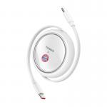 Cablu pentru incarcare si transfer de date Baseus Free2Pull, 2x USB-C, 100W, 1m, Alb, Bayern Edition 4 - lerato.ro