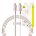 Cablu pentru incarcare si transfer date Baseus Habitat Series, 2x USB-C, 100W, Fast Charging, 1m, Roz 2 - lerato.ro