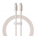 Cablu pentru incarcare si transfer date Baseus Habitat Series, 2x USB-C, 100W, Fast Charging, 1m, Roz 3 - lerato.ro