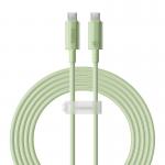 Cablu pentru incarcare si transfer date Baseus Habitat Series, 2x USB-C, 100W, Fast Charging, 2m, Verde 3 - lerato.ro