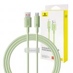 Cablu pentru incarcare si transfer date Baseus Habitat Series, USB/USB-C, 100W, Fast Charging, 1m, Verde 2 - lerato.ro