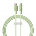 Cablu pentru incarcare si transfer date Baseus Habitat Series, USB/USB-C, 100W, Fast Charging, 1m, Verde 3 - lerato.ro