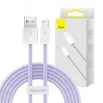 Cablu pentru incarcare si transfer de date Baseus Dynamic 2, USB/Lightning, 2.4A, 2m, Mov 7 - lerato.ro
