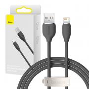 Cablu pentru incarcare si transfer de date Jelly, USB/Lightning, 2.4A, 1.2m, Negru