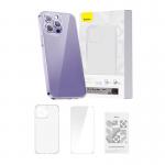 Kit protectie Baseus Crystal Series 3in1, Carcasa, Folie Ecran si Kit pentru curatare, compatibil cu iPhone 14 Pro Max, Transparent 3 - lerato.ro