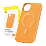 Carcasa magnetica Baseus Fauxther compatibila cu iPhone 15, Portocaliu 3 - lerato.ro