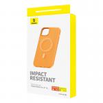 Carcasa magnetica Baseus Fauxther compatibila cu iPhone 15, Portocaliu 4 - lerato.ro