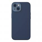 Kit protectie Baseus, Carcasa Liquid Silica si Folie Ecran, compatibil cu iPhone 14 Plus, Albastru 2 - lerato.ro