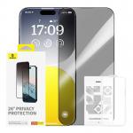 Folie sticla securizata Privacy Baseus Diamond Series compatibila cu iPhone 15 Pro Max, Transparent 3 - lerato.ro