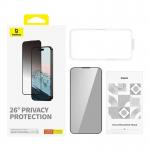 Folie sticla securizata Privacy Baseus Diamond Series compatibila cu iPhone 15 Pro Max, Transparent 4 - lerato.ro