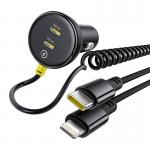 Incarcator auto Baseus, 60W, 1 x Cablu Lightning, 1 x Cablu USB-C, Negru 4 - lerato.ro