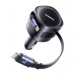 Incarcator auto Baseus, 60W, 1 x Cablu USB-C, 1 x Cablu Lightning incluse, Negru 4 - lerato.ro