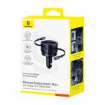 Incarcator auto Baseus, 60W, 1 x Cablu USB-C, 1 x Cablu Lightning incluse, Negru 5 - lerato.ro