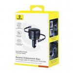 Incarcator auto Baseus, 1xUSB-A, 1xUSB-C, 90W, 1 x Cablu USB-C, 1 x Cablu Lightning incluse, Negru 5 - lerato.ro