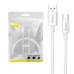 Cablu pentru incarcare si transfer de date Baseus, USB la USB-C, 100W, 6A, 1 m, 480 Mbps, Alb 2 - lerato.ro
