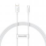 Cablu pentru incarcare si transfer de date Baseus, USB la USB-C, 100W, 6A, 1 m, 480 Mbps, Alb 3 - lerato.ro