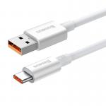 Cablu pentru incarcare si transfer de date Baseus, USB la USB-C, 100W, 6A, 1.5 m, 480 Mbps, Alb 4 - lerato.ro