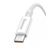 Cablu pentru incarcare si transfer de date Baseus, USB la USB-C, 100W, 6A, 1.5 m, 480 Mbps, Alb 6 - lerato.ro
