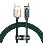 Cablu pentru incarcare si transfer de date Baseus, USB la USB-C, 66W, 1 m, Verde 2 - lerato.ro