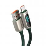 Cablu pentru incarcare si transfer de date Baseus, USB la USB-C, 66W, 1 m, Verde 3 - lerato.ro