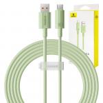 Cablu pentru incarcare si transfer de date Baseus Habitat, USB la USB-C, 100W, 480 Mbps, 2 m, Verde 3 - lerato.ro