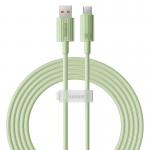 Cablu pentru incarcare si transfer de date Baseus Habitat, USB la USB-C, 100W, 480 Mbps, 2 m, Verde 2 - lerato.ro