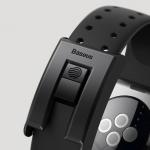 Curea din silicon Baseus compatibila cu Apple Watch 3/4/5/6/SE, 38 / 40 mm, Negru 17 - lerato.ro