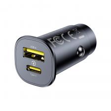 Incarcator auto Baseus GoTrip, USB/USB-C, Putere 30W, 3A, Quick Charge, Negru