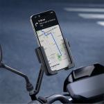 Suport pentru telefon motocicleta Baseus GoTrip, Compatipil cu dispozitive cuprinse intre 5.7-7.2 inch, Rotire 360 grade, Negru 12 - lerato.ro