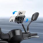 Suport pentru telefon motocicleta Baseus GoTrip, Compatipil cu dispozitive cuprinse intre 5.7-7.2 inch, Rotire 360 grade, Negru 13 - lerato.ro