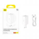 Incarcator retea Baseus GaN6 Pro, 2xUSB-C, 2xUSB-A, 100W, Alb 10 - lerato.ro