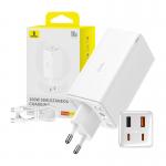 Incarcator retea Baseus GaN6 Pro, 2xUSB-C, 2xUSB-A, 100W, Alb 11 - lerato.ro