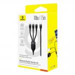 Cablu Baseus Flash Series 3, USB-C la 2xUSB-C,1xLightning, 100W, 3.5A, 480Mbps, 1.5m, Negru 8 - lerato.ro