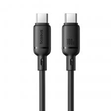Cablu Baseus Silky Series, USB-C la USB-C, 100W, 480Mbps, 1m, Negru