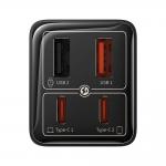 Incarcator retea Baseus GaN6 Pro, 100W, 2xUSB-C / 2xUSB-A, Fast Charging, Cablu USB-C de 1m inclus, Negru 6 - lerato.ro